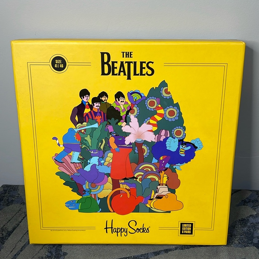 The Beatles Yellow Submarine Happy Socks Limited Edition 6 Pairs  size 41/46